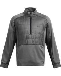 Under Armour - Solid Patterned Half Zipper Ribbed Cuff Sweat Jacket - Lyst