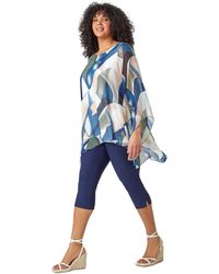 Roman Curve - Abstract Chiffon Overlay Top - Lyst