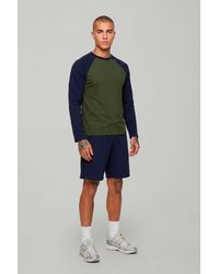 BoohooMAN - Essential Regular Fit Raglan Long Sleeve T-Shirt - Lyst