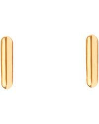 The Jewellery Stockroom - Plated Simple Rounded Bar Flatback Stud Earrings - Lyst