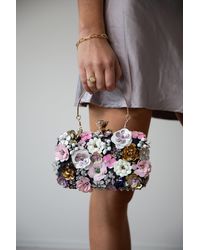 SVNX - Floral Applique Clutch Bag - Lyst