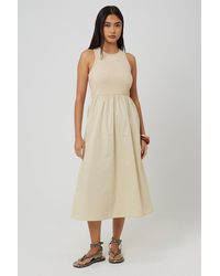 Brave Soul - Ribbed Jersey And Poplin Mix Midi Dress - Lyst