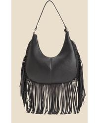 Sosandar - Dark Fringe Detail Western Shoulder Bag - Lyst
