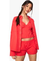Boohoo - Pocket Detail Oversized Shirt - Lyst