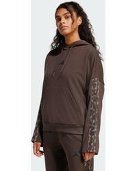 adidas - Seasonal Essentials Leopard Print French Terry Hoodie With 3-Stripes - Lyst