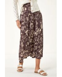 Roman - Paisley Swirl Print Midi Skirt - Lyst