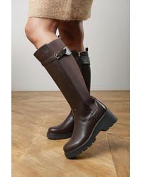 Where's That From - Erelia Stretch Panel Buckle Detail Wedge Boots - Lyst