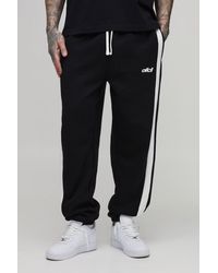 BoohooMAN - Tall Baggy Fit Panelled Bungee Hem Jogger - Lyst