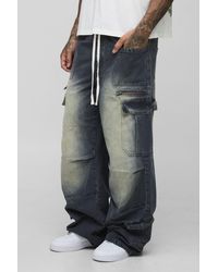 BoohooMAN - Tall Tinted Washed Baggy Fit Jeans - Lyst
