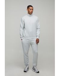 BoohooMAN - Regular 1/4 Funnel Sweatshirt And Slim Leg Jogger - Lyst