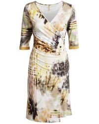Conquista - Faux Crossover Print Jurk - Lyst