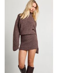 Boohoo - Cinched Hem High Neck Knitted Mini Dress - Lyst