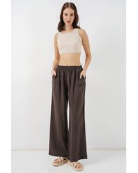 Bigdart - Wide Leg Trousers With Elastic Waist - Lyst