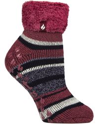 Heat Holders - Ladies Soft Stripe Lounge Socks For Winter - Lyst