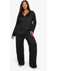 Boohoo - Plus Basic Shirt & Trouser Pj Set - Lyst