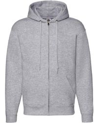 Fruit Of The Loom - Met Ritssluiting Sweatshirt Met Capuchon / Hoodie (heather Grijs) - Lyst