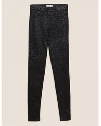 Marks & Spencer - Ladies Printed Coated High Waisted Jeggings - Lyst