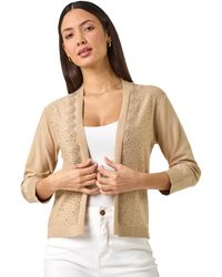 Roman - Sparkle Hotfix Knit Shrug - Lyst