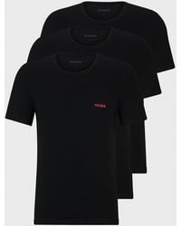 HUGO - Three-Pack Of Underwear T-Shirts - Lyst