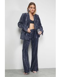 Warehouse - Crushed Velvet Kick Flare Trousers Co-Ord - Lyst
