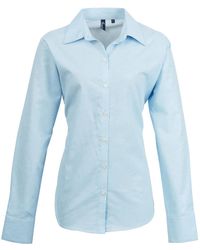 PREMIER - Ladies Signature Pearlised Oxford Long-Sleeved Shirt (Light) - Lyst