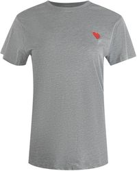 Moschino - Love T-Shirt Met Klein Rood Hartje-Logo - Lyst