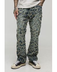 BoohooMAN - Tall Slim Flared Distressed Washed Jeans - Lyst