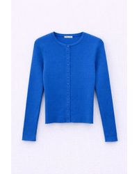 MixRay - Buttoned Slim Fit Ribbed Knit Cardigan - Lyst