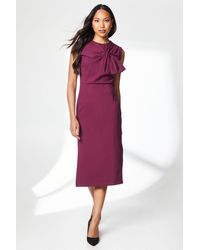 PRINCIPLES - Bow Detail Ponte Midi Dress - Lyst
