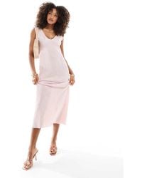 ASOS - Plisse Sleeveless Tie Front Angel Sleeve Midi Dress - Lyst