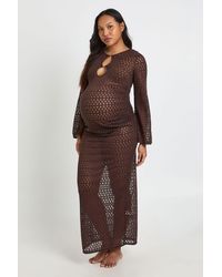 Boohoo - Maternity O-Ring Detail Beach Dress - Lyst