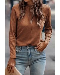 Azura Exchange - Langere Mouw Relaxed Fit Top - Lyst