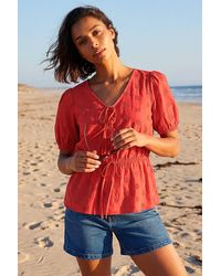 D.u.s.k - Puff Sleeve Broderie Top - Lyst