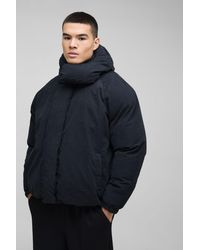 BoohooMAN - Man Extreme Heavy Padded Hooded Puffer Coat In Black - Lyst