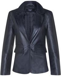 Infinity Leather - Dames Leren Blazerjack Met Één Knop - Lyst