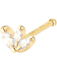 The Jewellery Stockroom - 9Ct Baguette Cz Nose Stud - Lyst