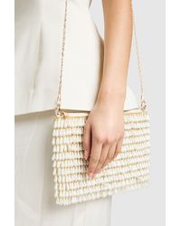 Boohoo - Pearl Detail Zip Top Clutch Bag & Chain - Lyst