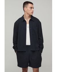 BoohooMAN - Oversized Boxy Shirt And Relaxed Short Set - Lyst