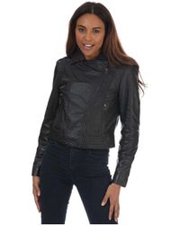 Elle - Womenss Armin Leather Jacket - Lyst