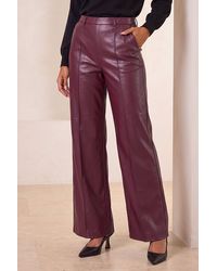 Roman - Pintuck Faux Leather Trouser - Lyst