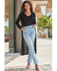Sosandar - Chevron Knit Pointelle Cardigan - Lyst