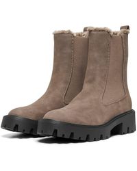 ONLY - Betty-9 Warm Lined Polyurethane Stone Heeled Ankle Boots - Lyst