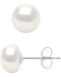Ateliers Saint Germain - Earrings Of 925 And Real Cultured Freshwater Pearls Button 7-8 Mm - Lyst