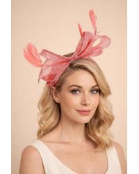 SVNX - Bow Shaped Fascinator With Sinamay Curls & Feathers - Lyst