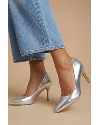 Oasis - Keira Faux Metallic Leather High Heel Court Shoes - Lyst
