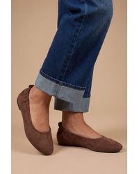 Good for the Sole - Julia Faux Suede Ruched Elasticated Ballet Pumps - Lyst