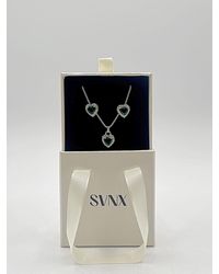 SVNX - Diamante Heart Necklace And Earrings Set - Lyst