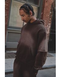 BoohooMAN - Oversized Boxy Star Applique Washed Hoodie And Relaxed Flare Jogger Tracksuit - Lyst