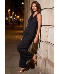Roman - Cowl Neck Hardware Trim Jumpsuit - Lyst