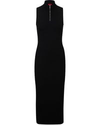 HUGO - Nerie High Neck Midi Bodycon Dress - Lyst